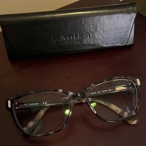 Calvin Klein Prescription Glasses - Purple Tortoiseshell, rectangle frame